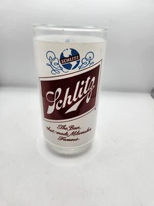 Vintage Schlitz White Label 8 oz. Beer Glass - Picture 1 of 4