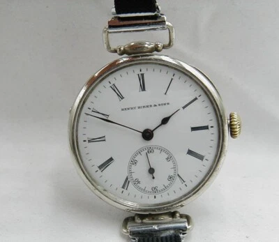 LONGINES "HENRY BIRKS & SONS" PLATA ESTERLINA CAJA GIRATORIA ESFERA ESMALTADA 1902 Foto 1 de 4