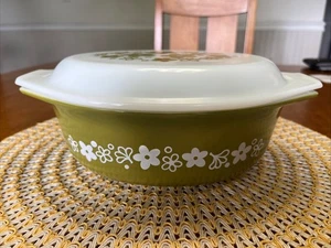 Cazuela ovalada de colección Pyrex Spring Blossom Crazy Daisy 1 1/2 cuartos con tapa 043 LEER - Imagen 1 de 8