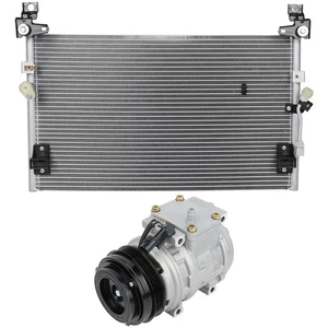 Aluminum AC Condenser + AC Compressor Cooling Kit For 1998-2004 Toyota Tacoma - Picture 1 of 10