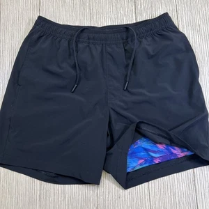 Chubbies Shorts Mens Small Black 5.5 Inch Inseam Lined Athletic Swim Trunks - Picture 1 of 9