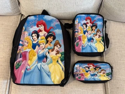 Disney Princess 3-Piece Backpack Lunch Box Set 18.6”x14.5” NEW  - Image 1 of 4