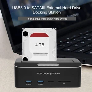USB 2.5"/3.5" Dual Slot 3 HDD Hard Drive Docking Station Ca UTS - Picture 1 of 15