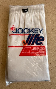 Boxer corto vintage 1985 JOCKEY Life bianco conico 34 fondo di magazzino NUOVO - Foto 1 di 2