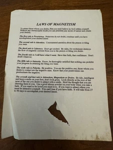 UHSC Lot: 1975 Record Book, Laws of Magnetism, Prayer, Love Note T04 - Picture 1 of 10