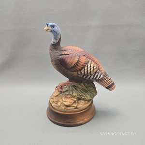 Vintage Andrea von Sadek handbemalte Wild Turkey 10" Figur mit Holzsockel - Bild 1 von 13