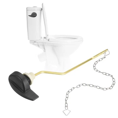 Palanca de mango de inodoro con cadenas de aleta montaje lateral, bronce negro Foto 1 de 4