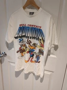 T-shirt Warner Bros. By Signal Airwear 1994 contatto completo badminton uomo M bianca - Foto 1 di 9