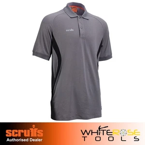 Scruffs Tech Polo Shirt Graphite Workwear Work T-Shirt Quick Drying Fabric - Picture 1 of 10