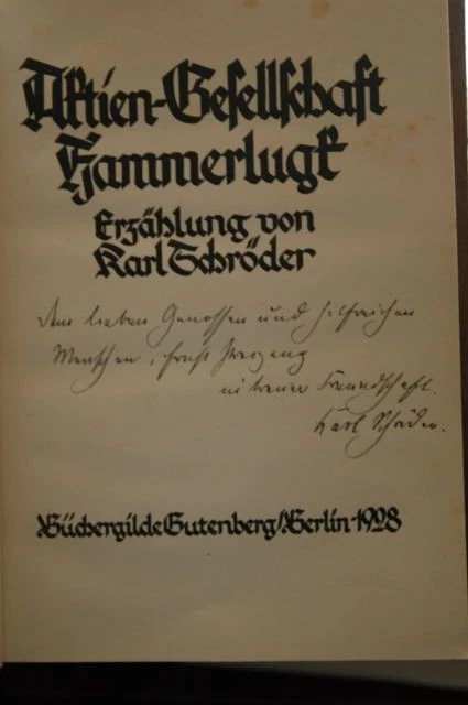 Aktien-Gesellschaft Hammerlugk. Erzählung. Schröder, Karl - Image 1 of 1