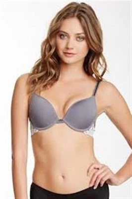 NOVO Sutiã Wacoal 38D Abraço Renda Push Up 858191 Cinza e Branco Floral #93783 - Imagem 1 de 2