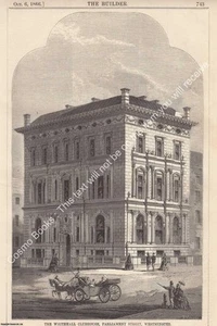 1866 : THE WHITEHALL CLUBHOUSE, PARLIAMENT STREET, WESTMINSTER. A MODERN REPRINT - Imagen 1 de 1