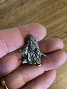 Vintage Collectible Miniature Fine Pewter Figurines Medieval Wizard - Picture 1 of 2