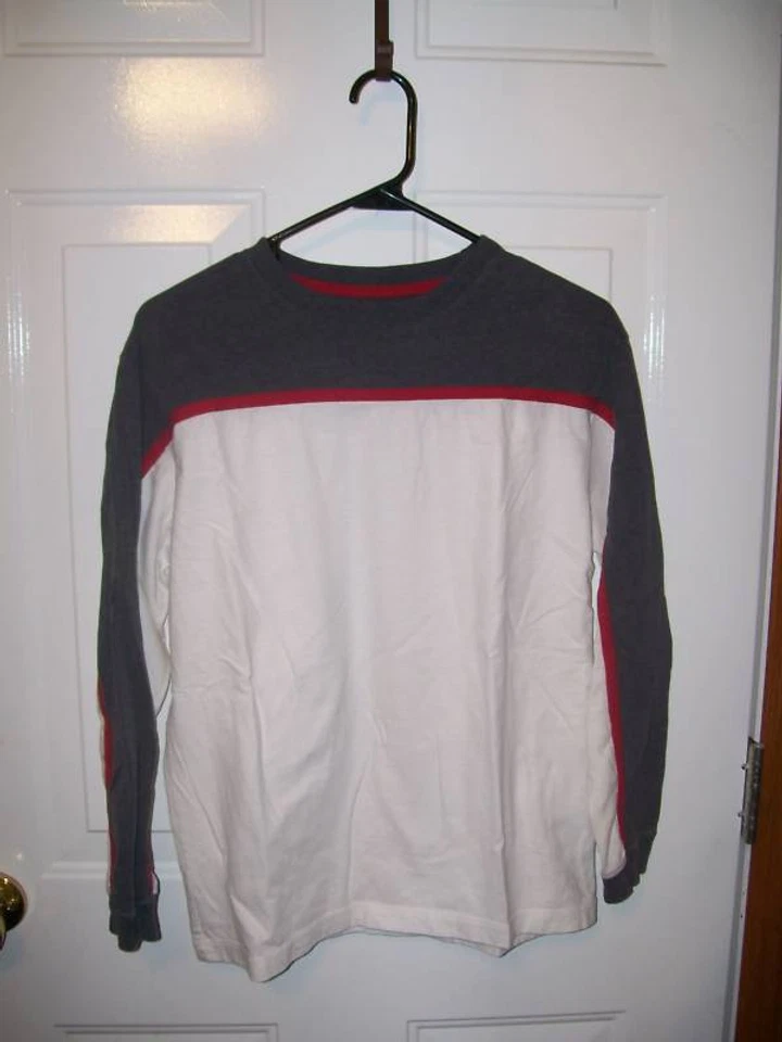 Arizona Blanco Rojo Gris Niño Grande Manga Larga Top Usado en Excelente Condición Foto 1 de 1