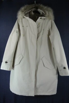 Parka con capucha Barbour Braan impermeable ribete de piel sintética talla 12 #C4624 nueva con etiquetas Foto 1 de 4