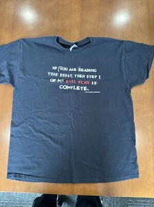 Vintage 1990er T-Shirt Herren Neuheit lustiger Witz Humor "Böser Plan" XL - Bild 1 von 5