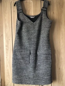 Ladies Black/white/grey Pinafore Dress Size 12 - Picture 1 of 5