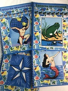 Notebook Mexican Loteria Bingo Chalupa Game:48 Mini-Boards Laminated - Picture 1 of 5