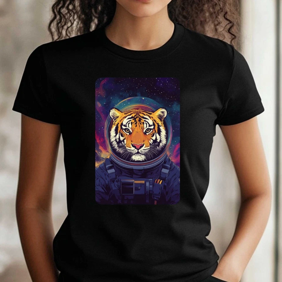 Frauen T-Shirt Tiger als Astronaut Motiv Baumwolle Größe S bis 3XL - Bild 1 von 1