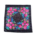 Polyester Rose Flower Print Head Scarf Ethnic Style Headwraps