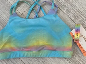 X By GOTTEX  Sports Bra/top W/cups NWT SZ LARGE Waves Print, originally $52 - Picture 1 of 7