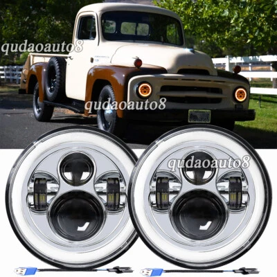 Faros redondos LED de 7" de haz alto/bajo aptos para cosechadora internacional serie R 2 un. Foto 1 de 4