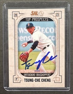 2023 Tsung-Che Cheng Minor League Signed Rookie Card SAL Greensboro Grasshoppers