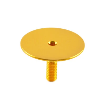 OMNI Racer WORLDS LIGHTEST Alloy Headset Top Cap & Bolt: JUST 3.4 grams!! GOLD - Image 1 of 4