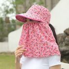 UV Protection Sun Hat Flower Pattern Protective Cover Tea Picking Cap  Women