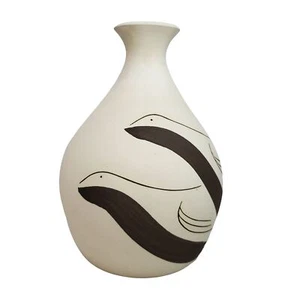 Vintage Studiokeramik Robbe Seelöwe Vase beige braun matt signiert - Bild 1 von 10