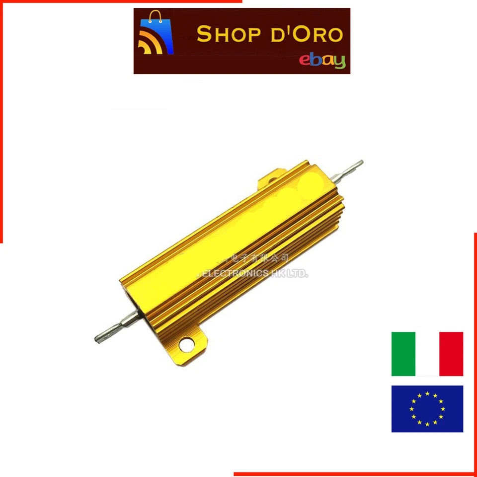 Resistenza 50W 8ohm 8 Ohm in Alluminio Resistore Potenza Filo Avvolto