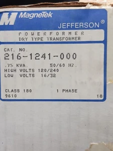 JEFFERSON 216-1241-000 0.75 BUCK BOOST TRANFORMER - Picture 1 of 3