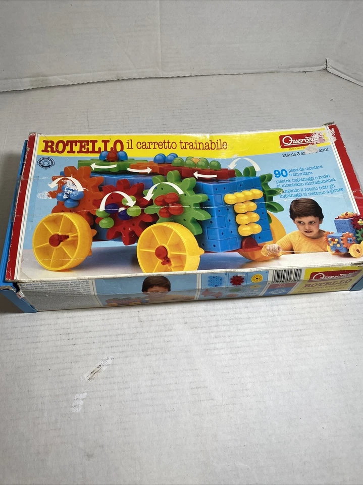 Vintage Quercetti 90+ The Towable Cart- Building Set #2350 Made In Italy “As Is” - Image 1 of 4