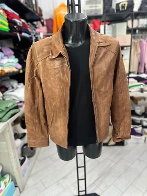 Off Set Jacke aus Echtem Leder Gebraucht Man Gr. 50 Brown LLV109 - Bild 1 von 4