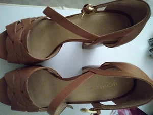 New Michael Kors Leather Luggage Women Shoes Sandals size 10 - Picture 1 of 4