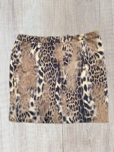 ETCETERA Womens Leopard Animal Cat Print Lined Skirt Sz 14 Back Zip - Picture 1 of 4