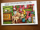 VINTAGE COMIC POSTCARD, SAPPHIRE, NO 167, QUIP, COUPLE ON SOFA, CUPS FOR COMING