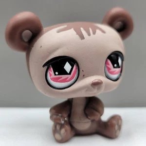 Figura Oso Panda Littlest Pet Shop LPS #594 Hasbro Juguete Marrón Tostado Ojos Rosa - Imagen 1 de 7