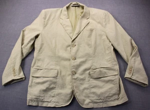 Andrew Fezza Mens Beige Linen Blend 3-Button Sportcoat Blazer NEW Sz 46 XL - Picture 1 of 7