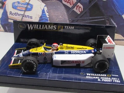 MINICHAMPS /F1 '1986 WILLIAMS HONDA FW11 - NELSON PIQUET - 1/43 SCALE MODEL CAR - Image 1 of 4