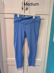 Neu Pureluxe Fabletics High Waist Crossover Blau Trainingshose Gr. Lg - Bild 1 von 3