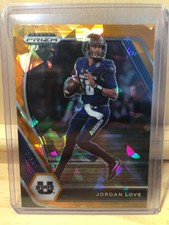 2021 Panini Prizm Draft Picks Jordan Love Orange Cracked Ice #33 Packer (PAC010)