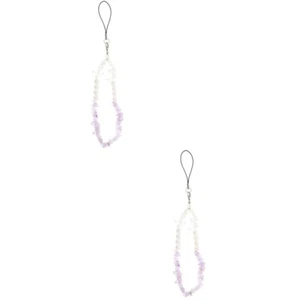 2 PCS Mobile Phone Chain Pendant Crystal Beaded Wrist Strap Crossbody Lanyard - Zdjęcie 1 z 12