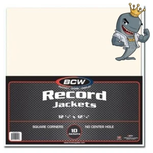 BCW Record Jacket 33 RPM - SQ Corners, No Hole 10ct FREE SHIP - Imagen 1 de 1