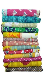 Wholesale Lot 5 Pc Kantha Quilt Cotton Handmade Vintage Bedspreads Boho Blanket - Picture 1 of 7
