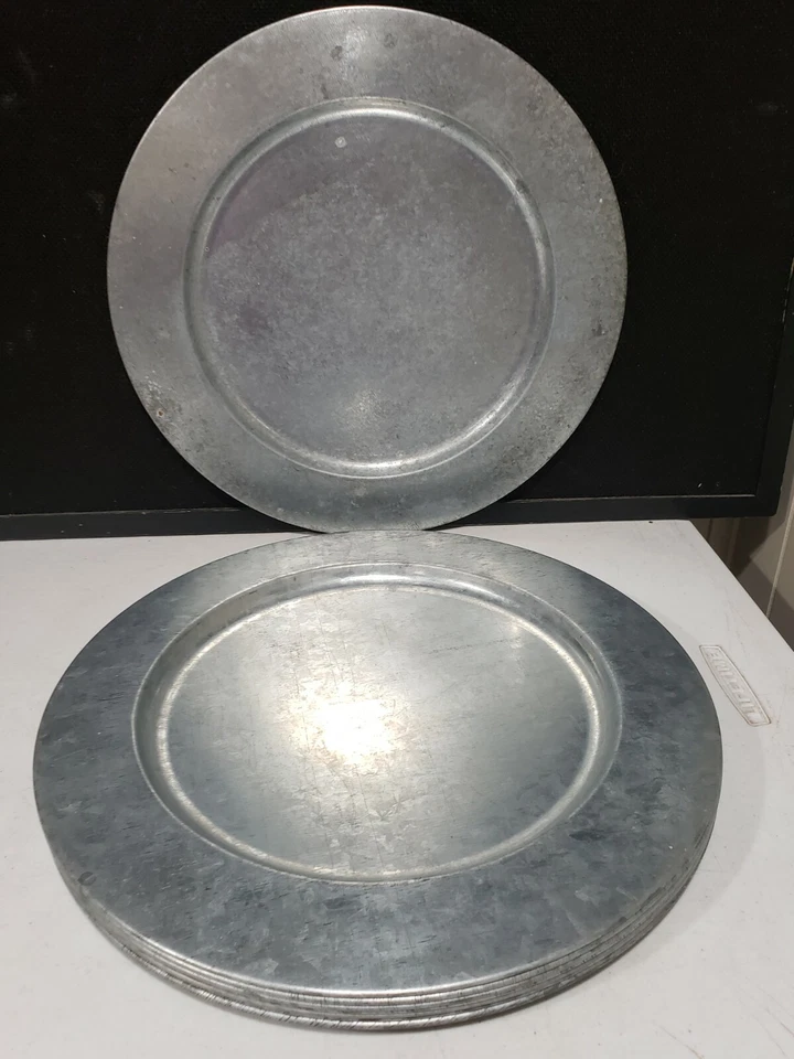 JUEGO DE 8- PLACAS DE CARGADOR DE ALUMINIO/ESTAÑO GALVANIZADO HERRAJES DE RESTAURACIÓN Foto 1 de 4