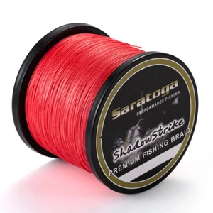 8 Strands 500M Red Top Dyneema Saratoga Braided Fishing Line PE Sea / Lake - Picture 1 of 10