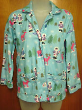 NICK & NORA youth lrg pajama top Eskimo sleep shirt Deer Pine Trees print 10-12