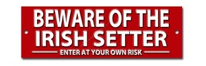 BEWARE OF THE IRISH SETTER ENTER AT YOUR OWN RISK METAL SIGN. DOG SECURITY - Picture 1 of 1