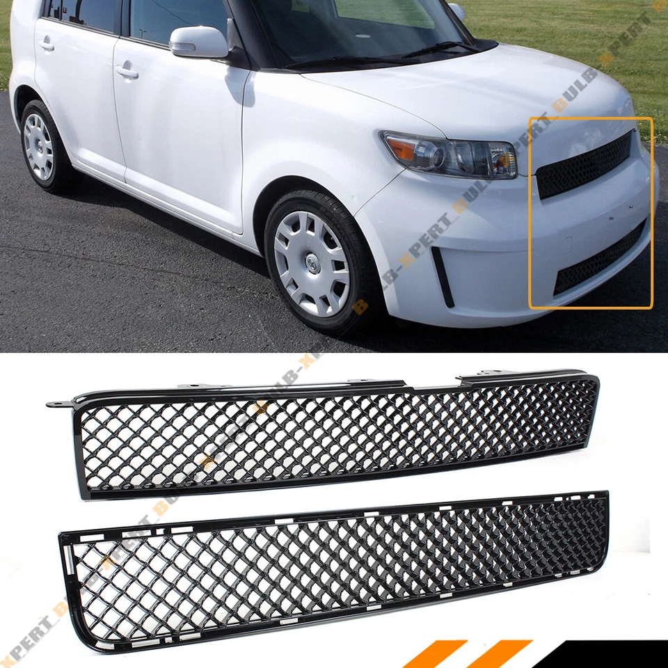 Para 2008-10 Scion XB Badgeless Malla Nido de abeja Negro Brillante Superior + Rejilla Inferior Foto 1 de 4